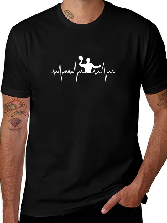 Water Polo Heartbeat T-Shirt - Black