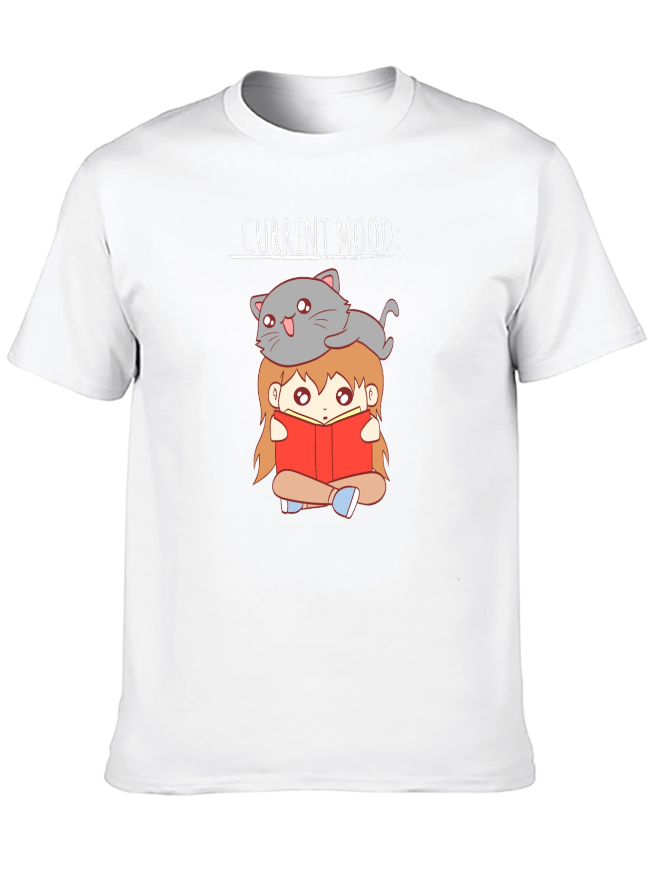 Current Mood Cat & Book T-Shirt