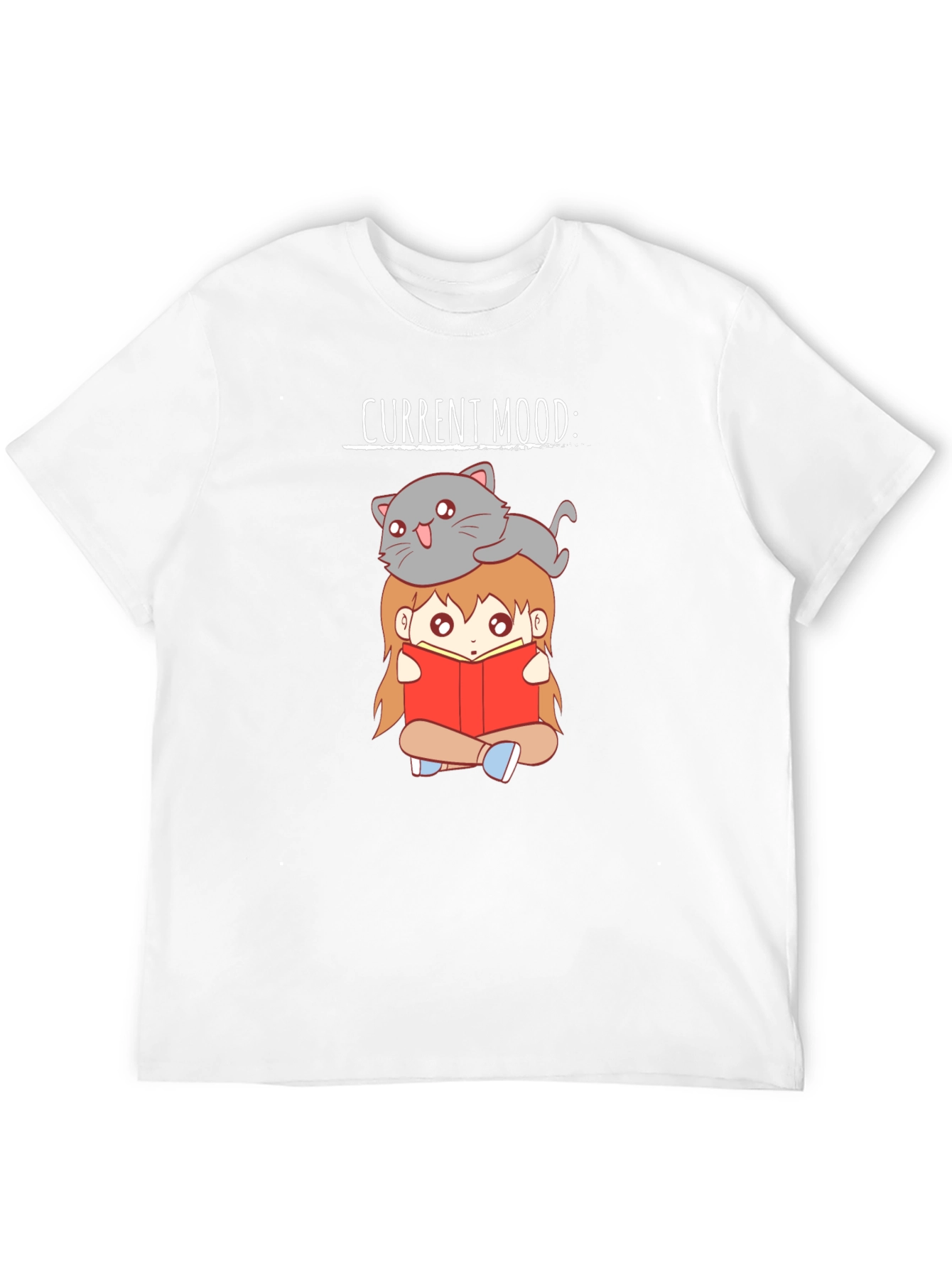 Current Mood Cat & Book T-Shirt