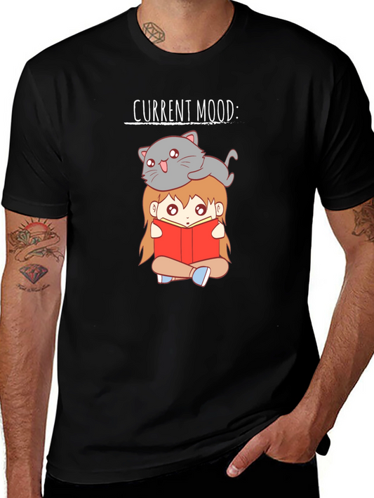 Current Mood Cat & Book T-Shirt