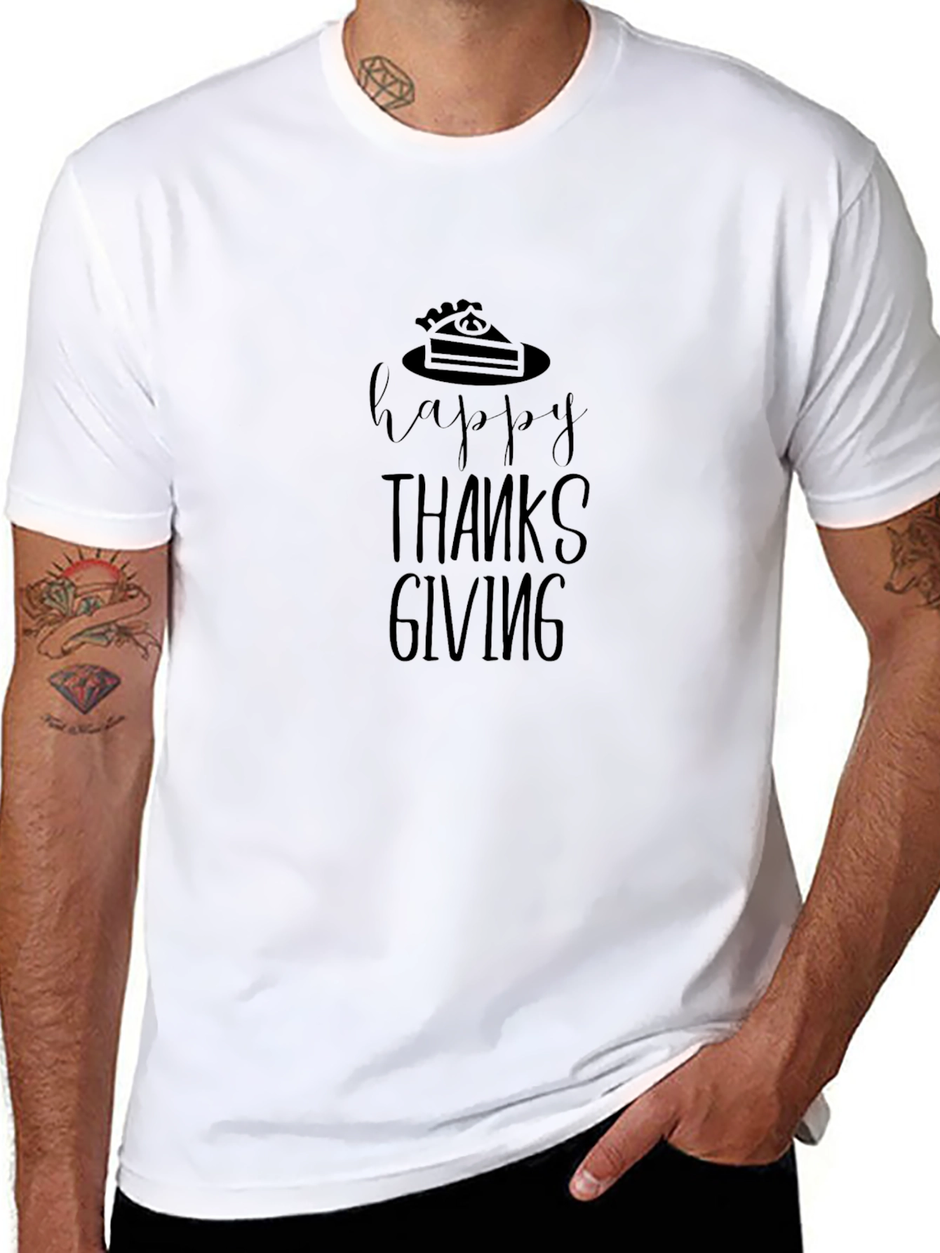 Happy Thanksgiving Black T-Shirt