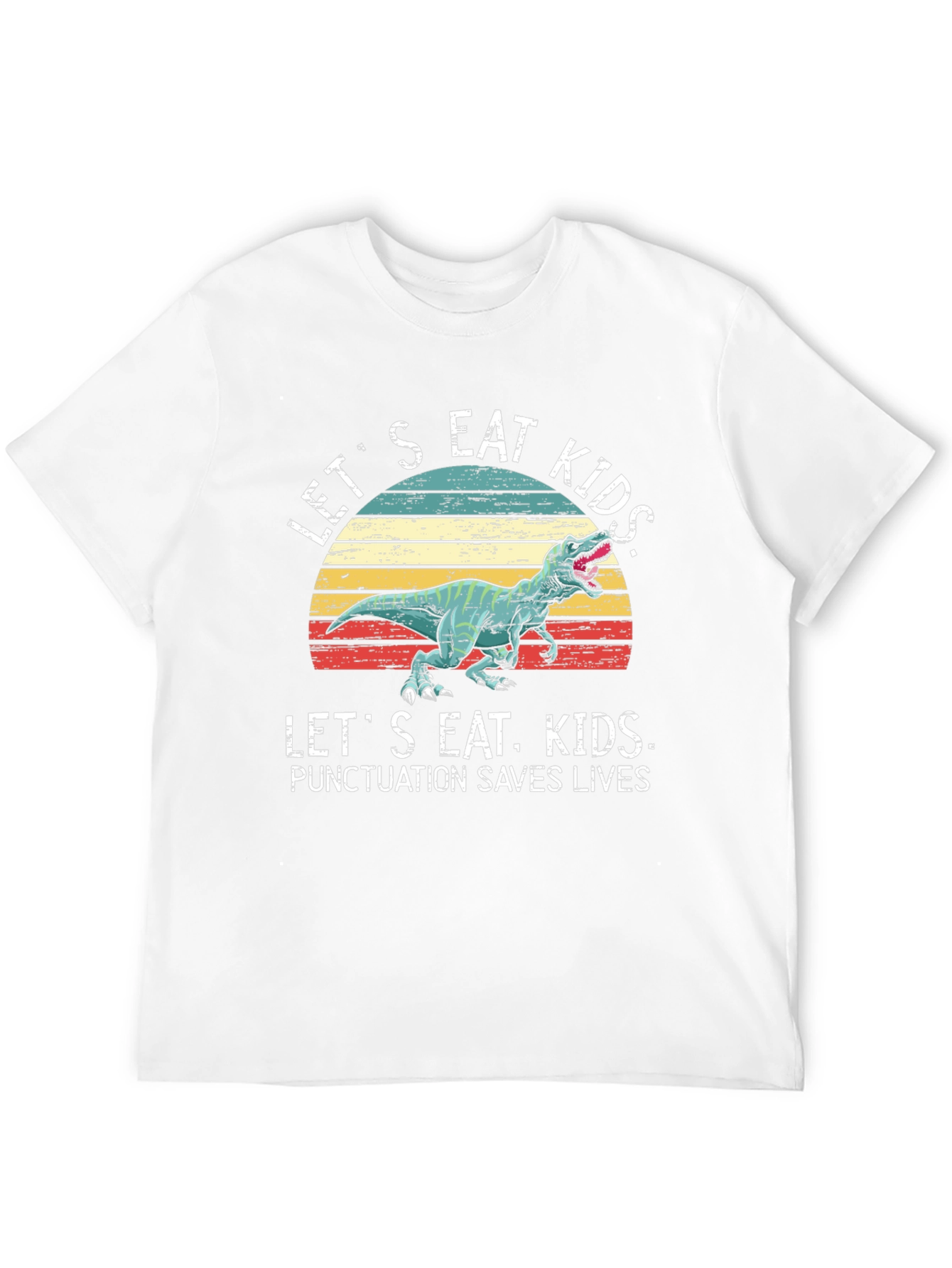 Lets Eat Kids T-Shirt Dinosaur Punctuation Tee