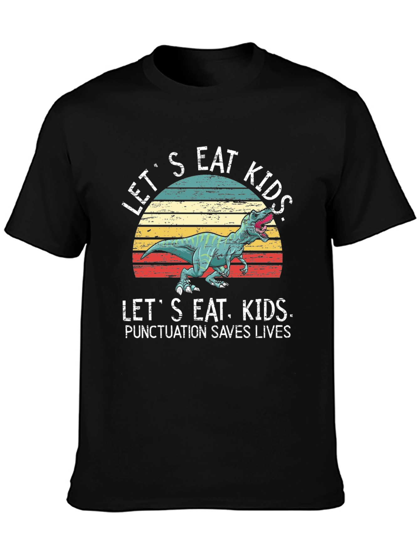 Lets Eat Kids T-Shirt Dinosaur Punctuation Tee
