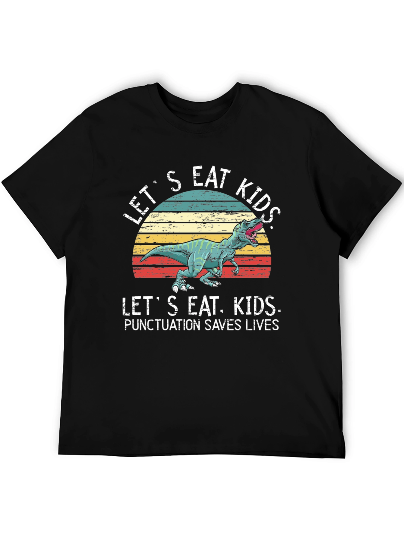 Lets Eat Kids T-Shirt Dinosaur Punctuation Tee