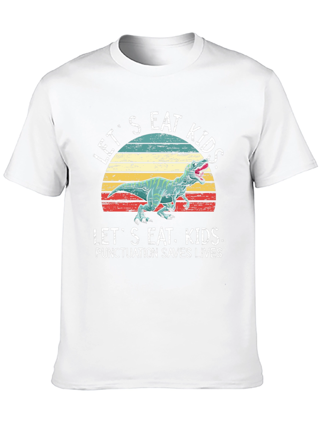 Lets Eat Kids T-Shirt Dinosaur Punctuation Tee