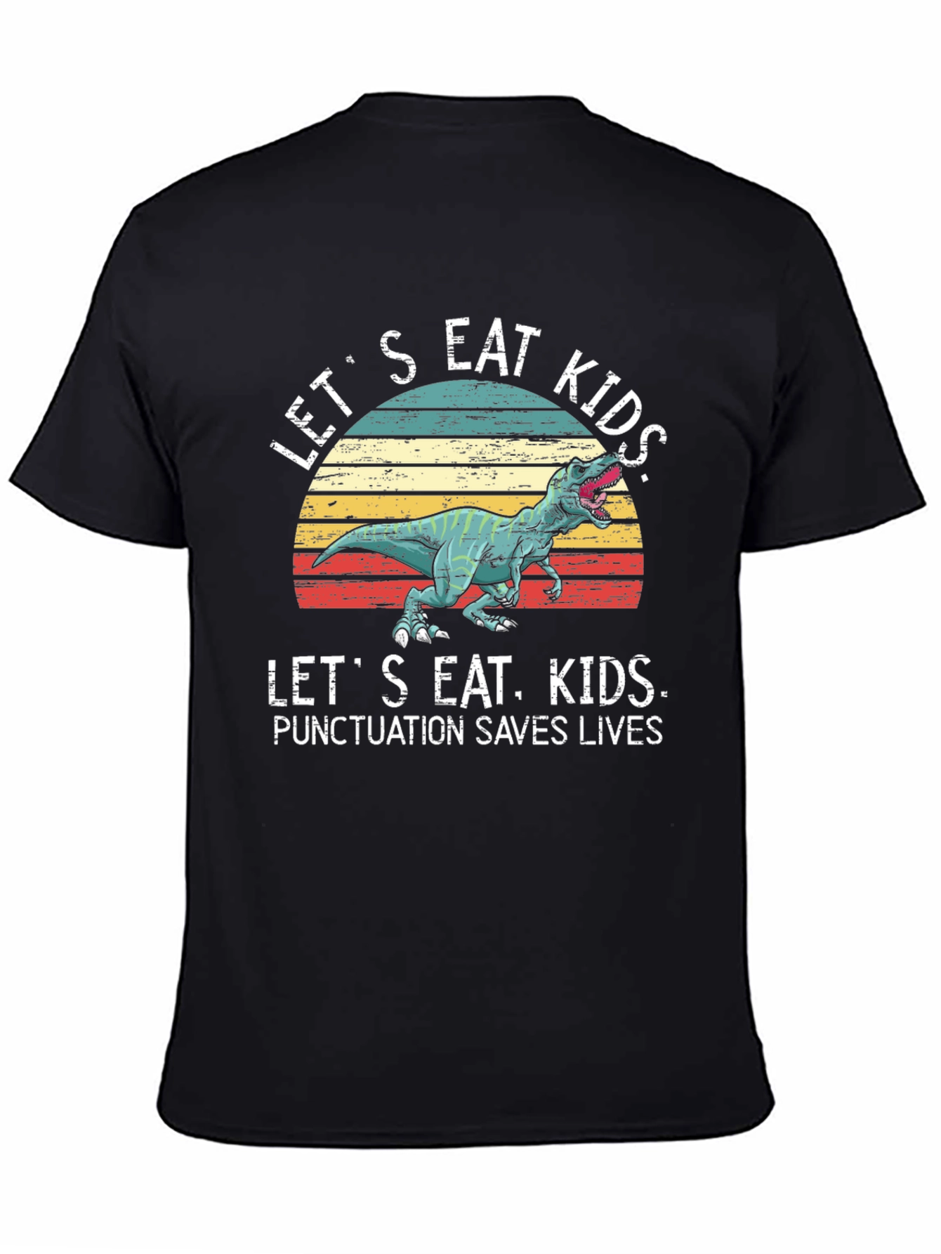 Lets Eat Kids T-Shirt Dinosaur Punctuation Tee