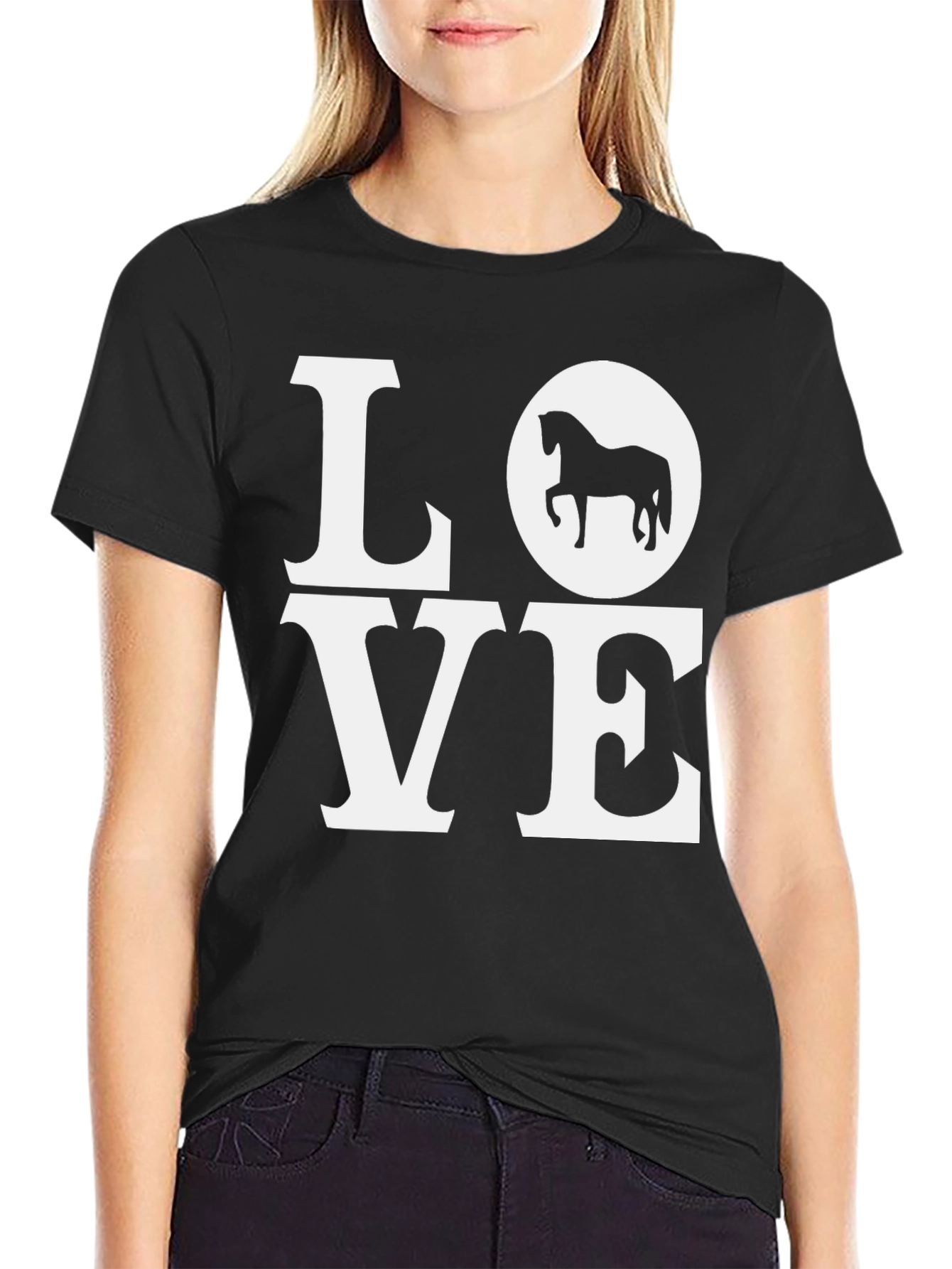 Love Horses Black Graphic Tee