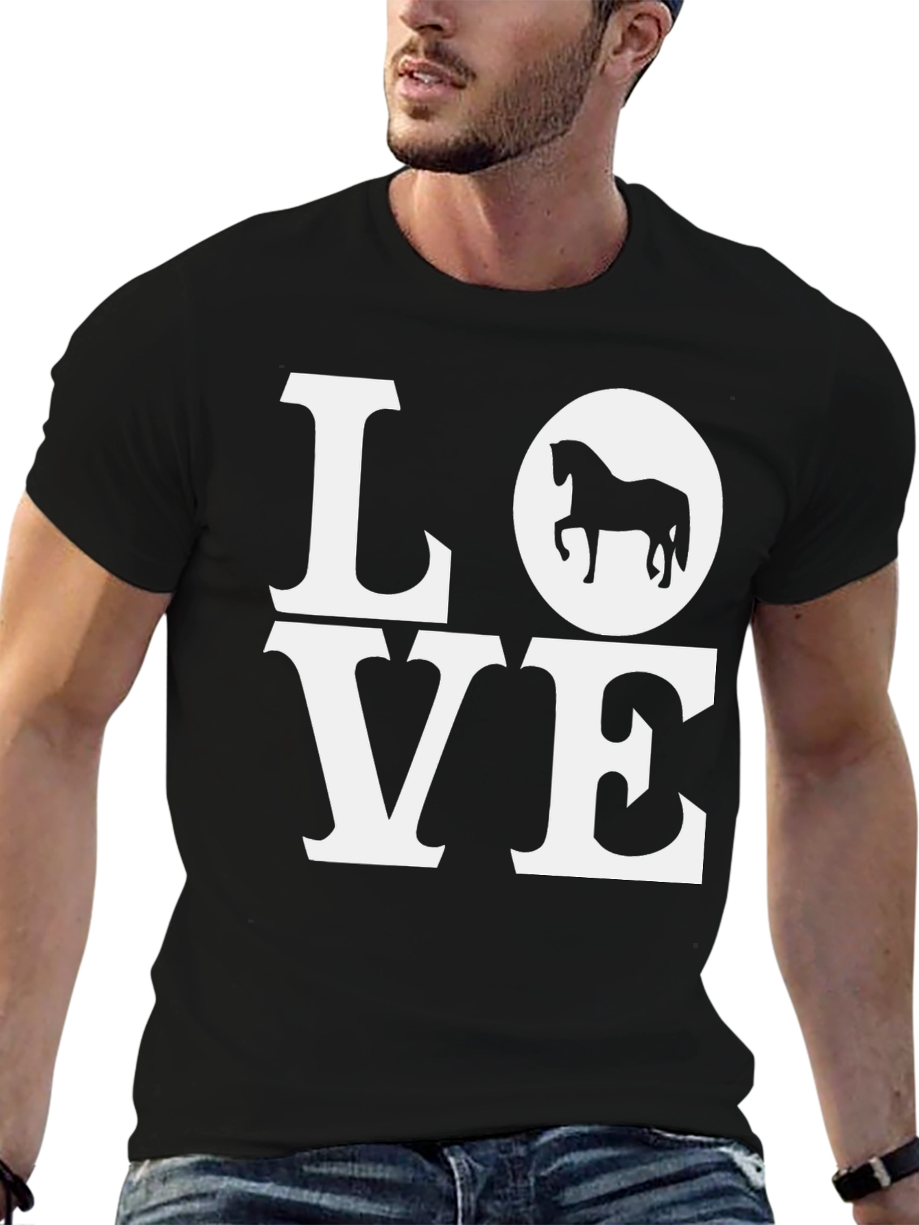 Love Horses Black Graphic Tee