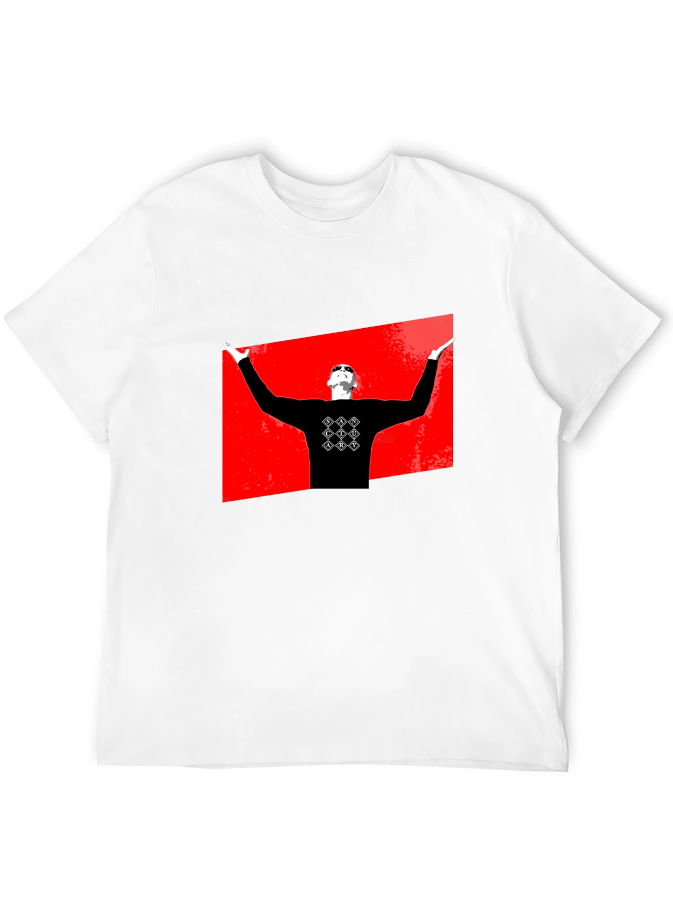 Graphic Black T-Shirt - Red Background