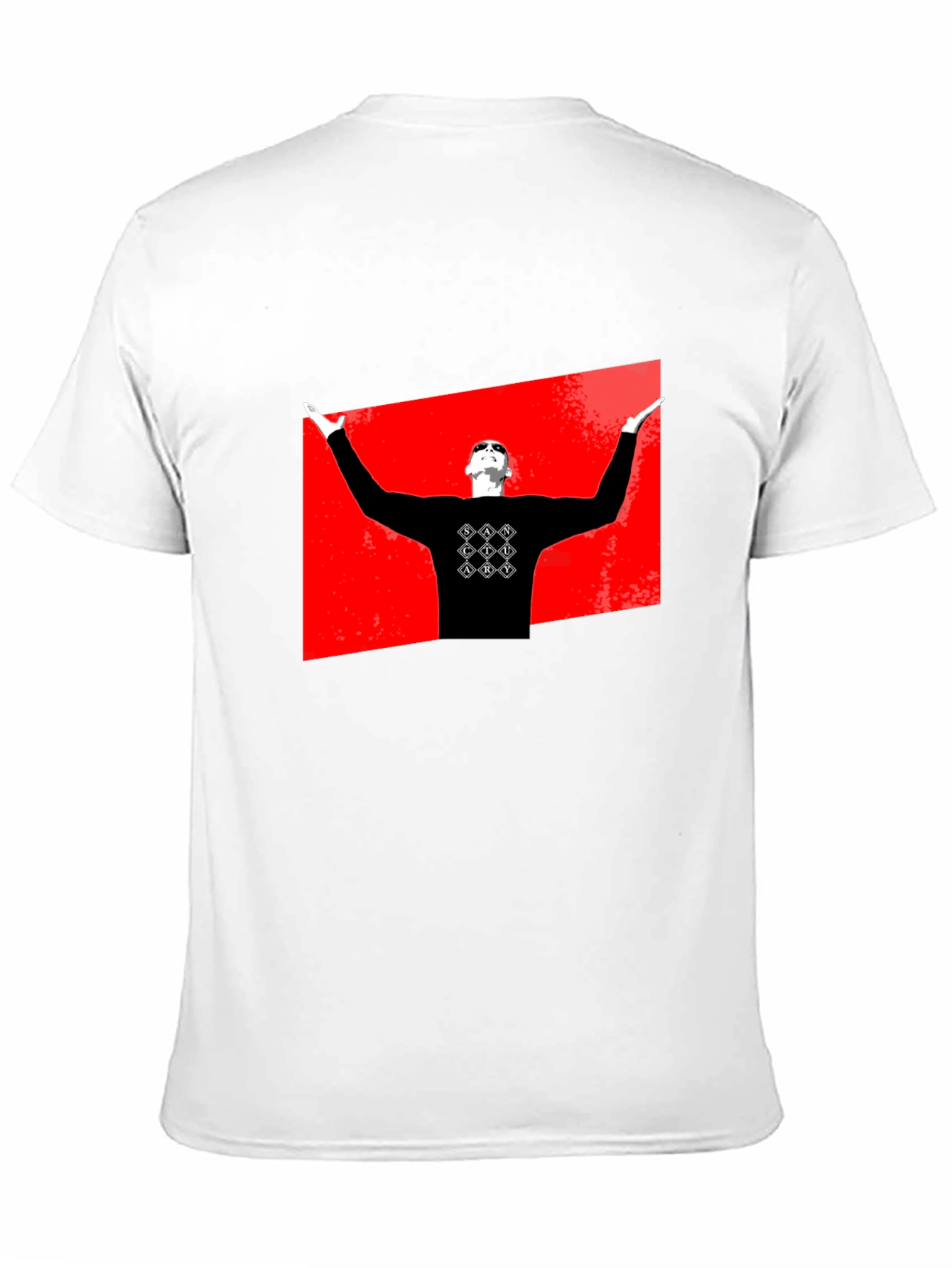 Graphic Black T-Shirt - Red Background