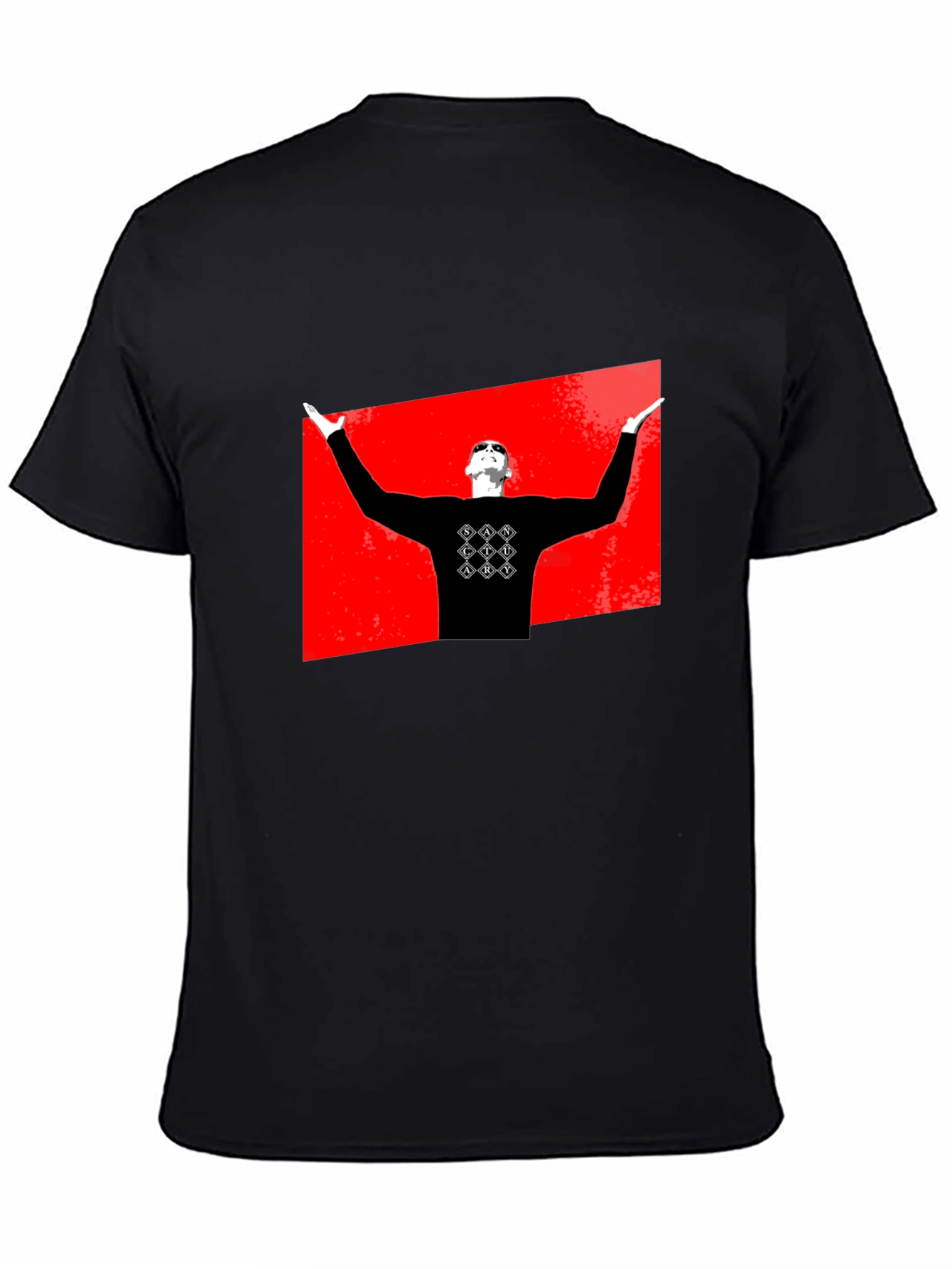 Graphic Black T-Shirt - Red Background