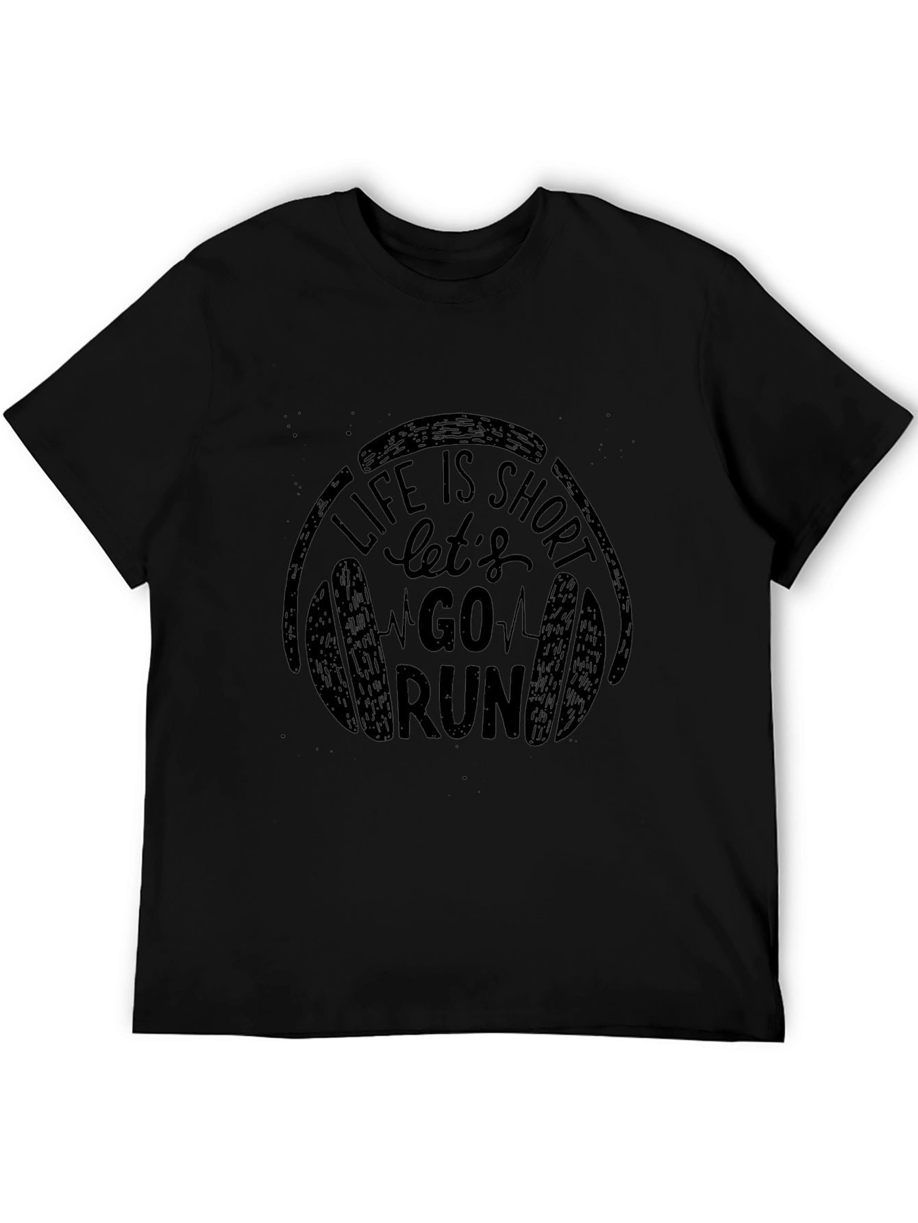 Life is Short Go Run Black T-Shirt