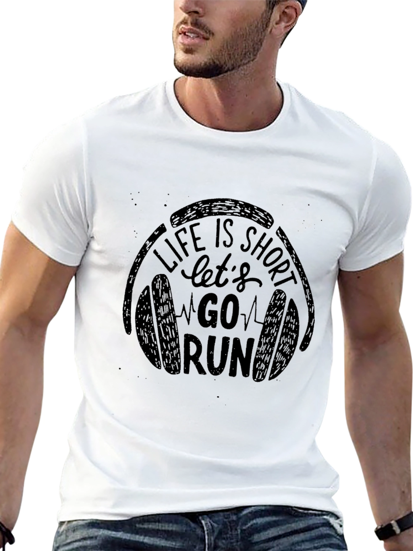 Life is Short Go Run Black T-Shirt